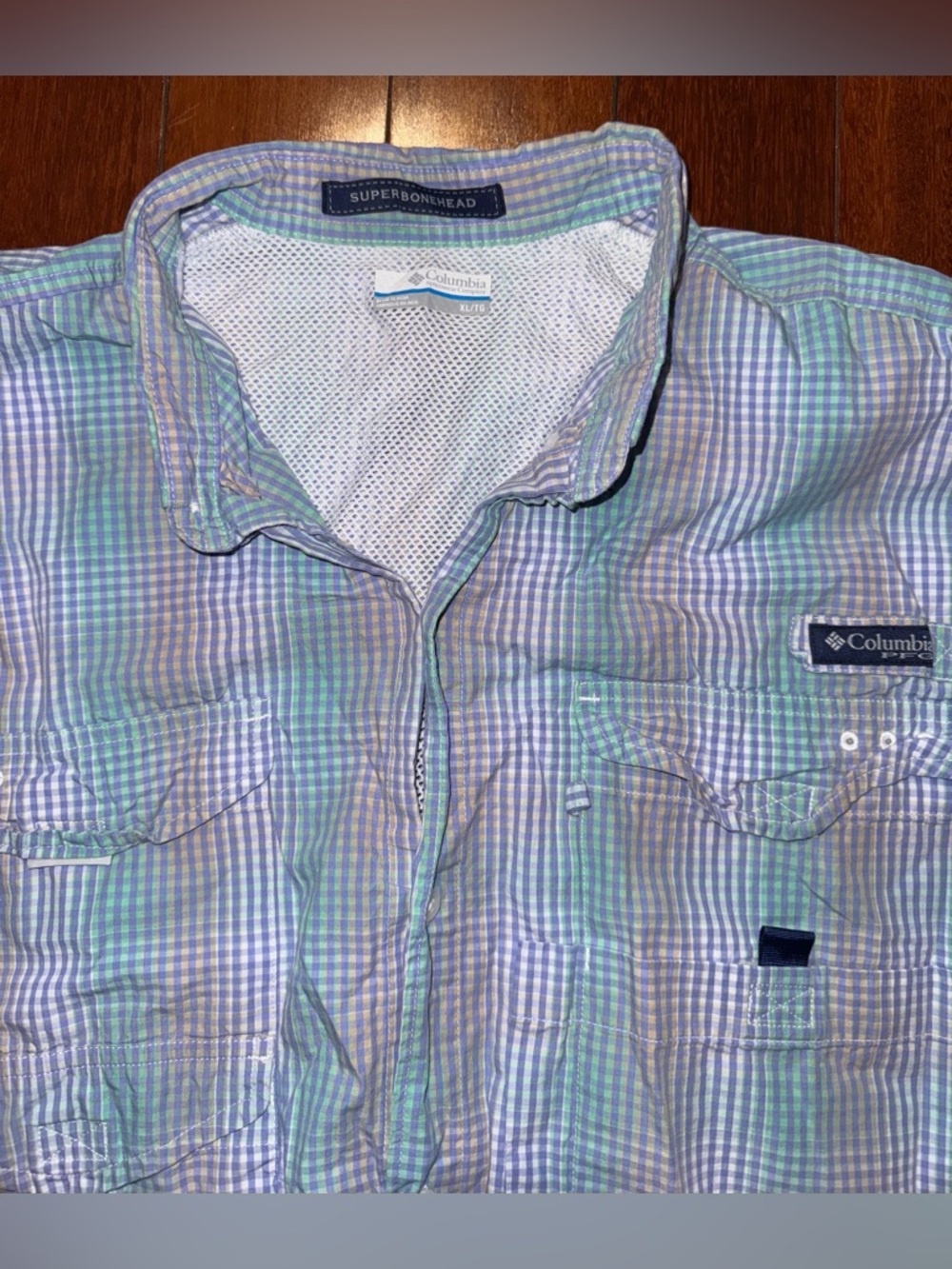 Columbia PFG Super Bonehead Fishing Shirt Mens XL Short Sleeve Vented Outdoor - Picture 2 of 3